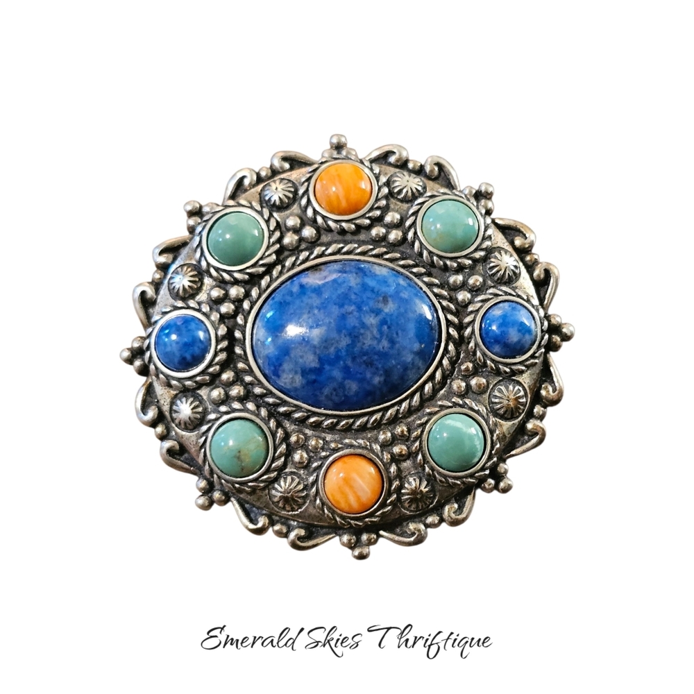 Vtg Carolyn Pollack Sterling Silver PENDANT BROOCH. Free Shipping